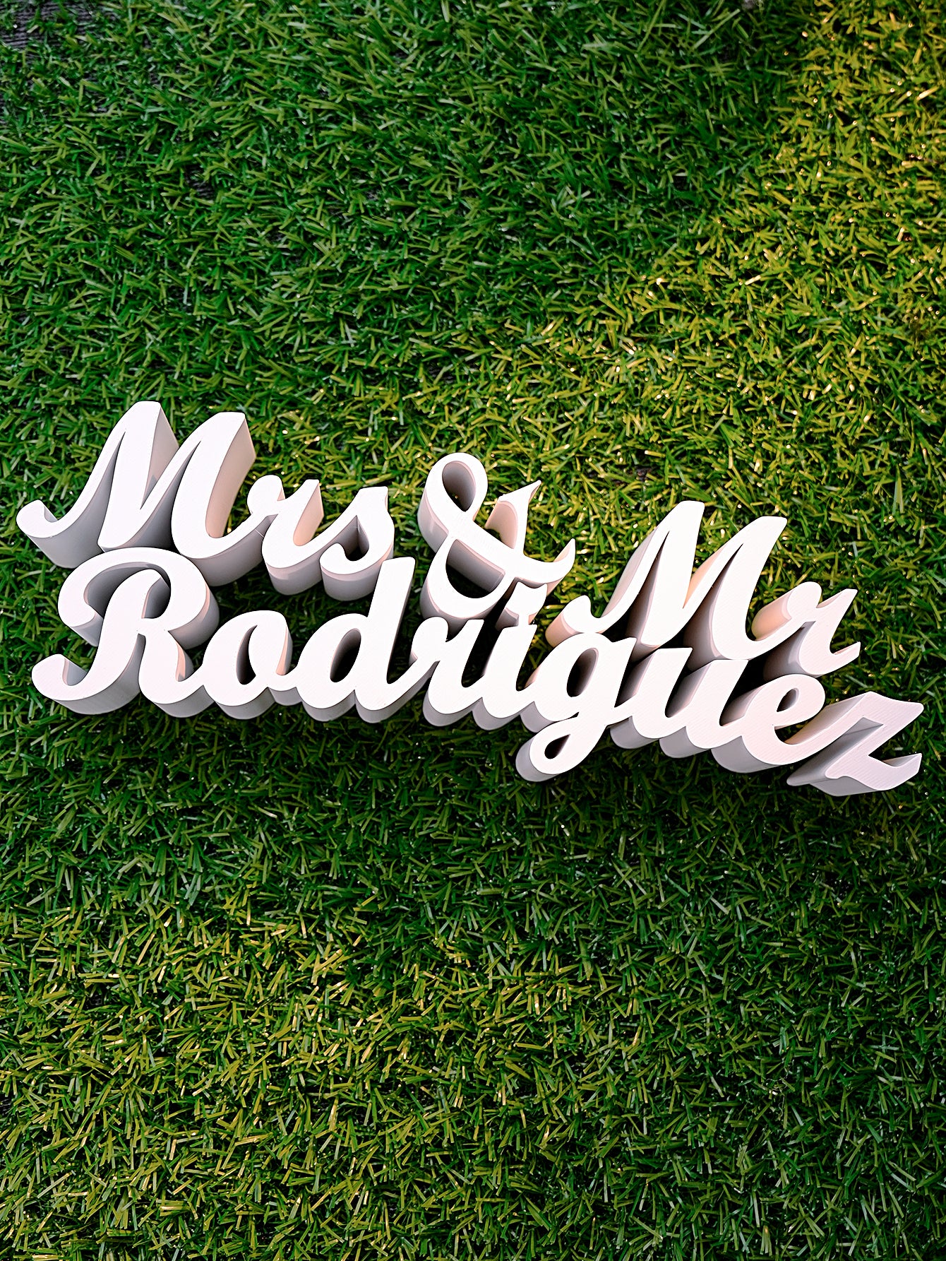 Personalized 3D Print Last Name Sign Custom Wedding Family Name Sign Wedding Tabletop Centerpieces for Wedding and Home