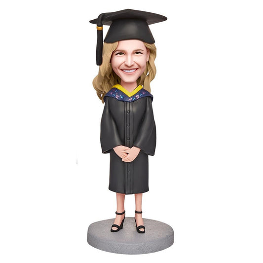 Happy Graduation Girl Custom Bobbleheads With Engraved Text