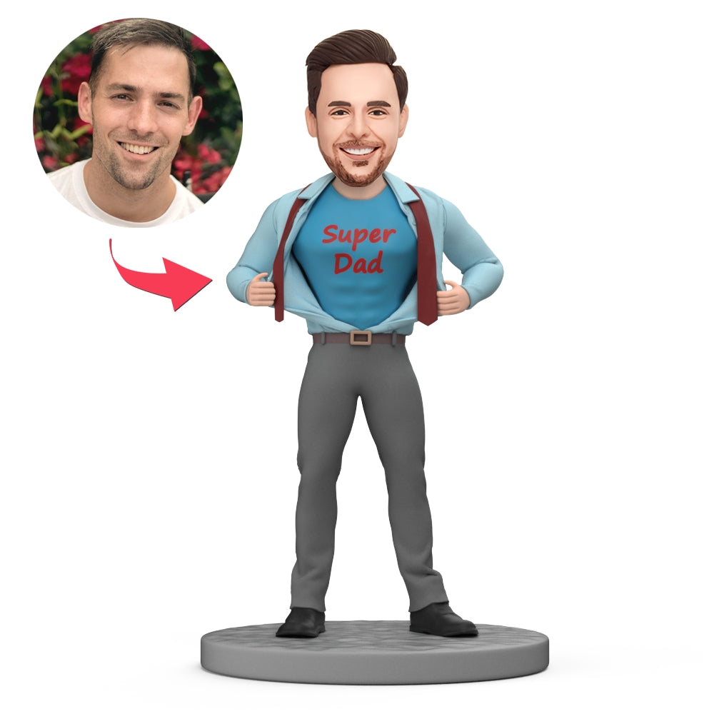 Father's Day Gift Custom Bobblehead - Personalized Bobblehead Gifts for Super Dad