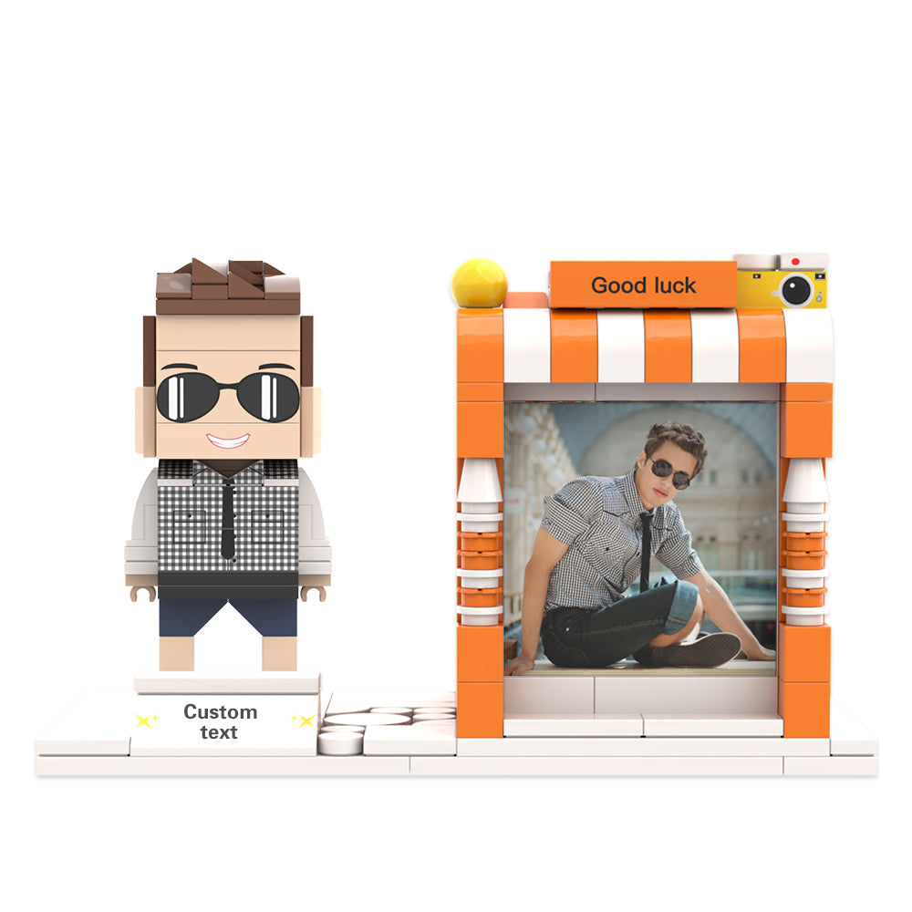 Custom Brick Figures Pen Holder Personalized Brick Figures and Pen Holder Custom Photo & Name Pen Holder