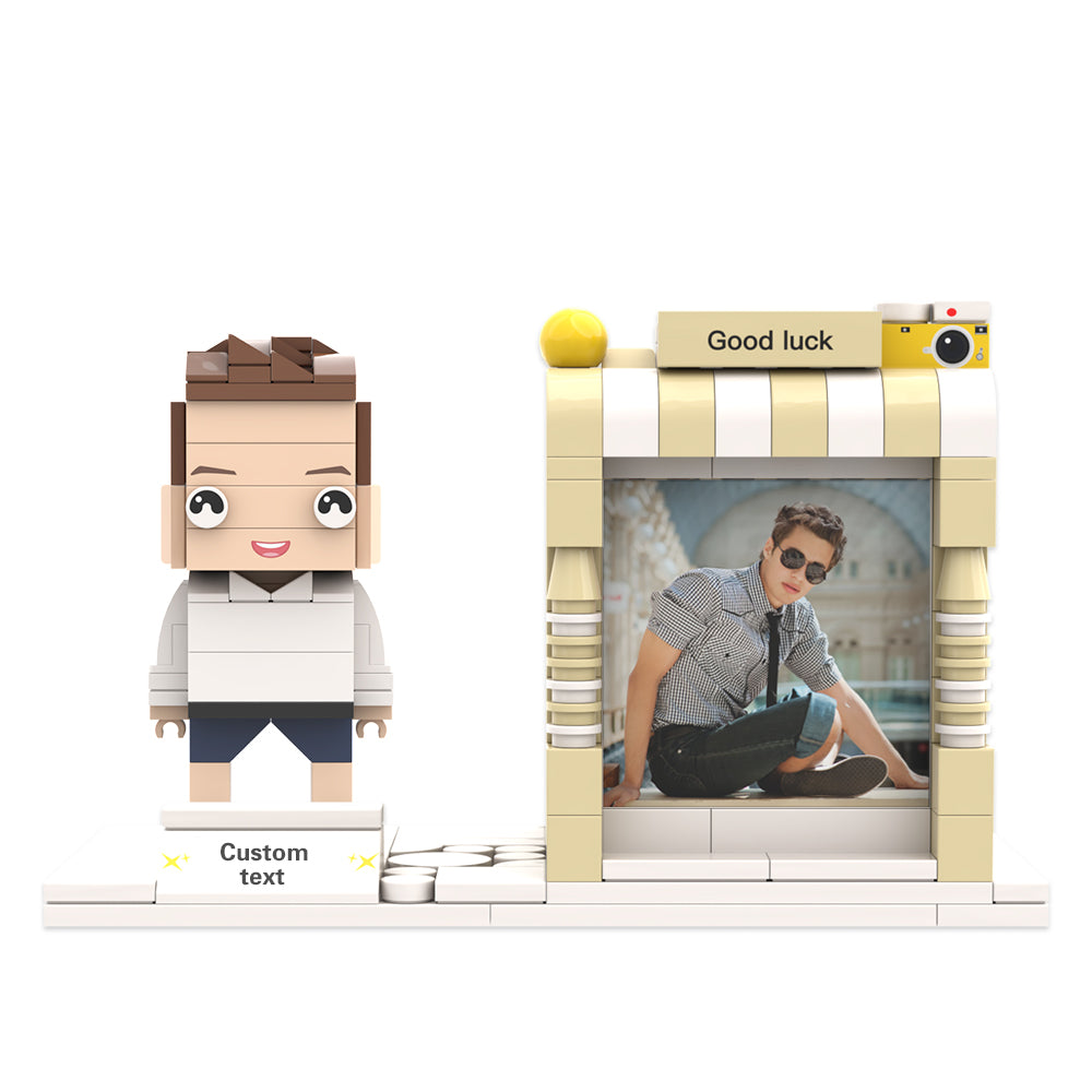 Custom Brick Figures Pen Holder Personalized Brick Figures and Pen Holder Custom Photo & Name Pen Holder