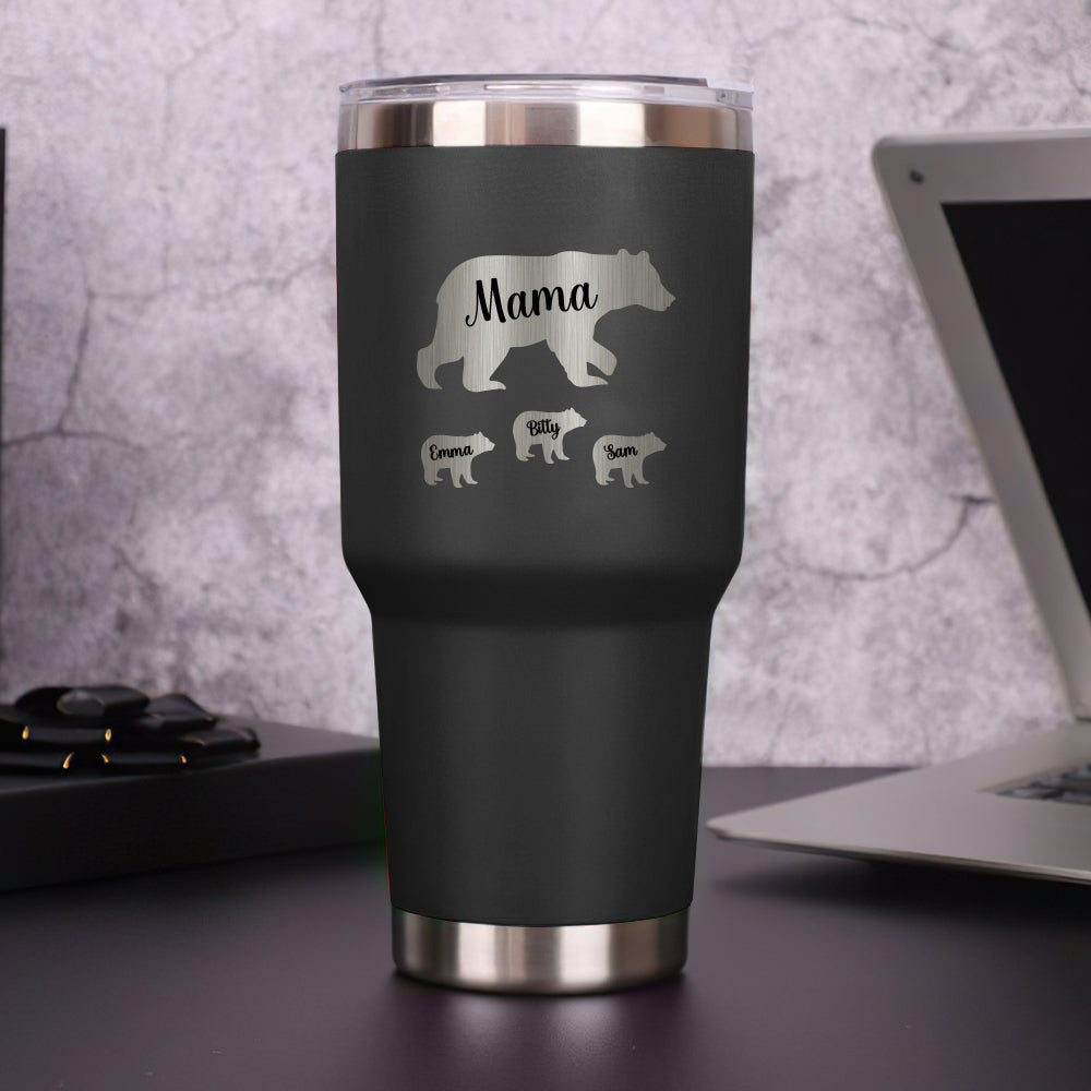 Personalized Mama Bear Tumbler Travel Mug Gift for Mother's Day Gift for Mom Grandma