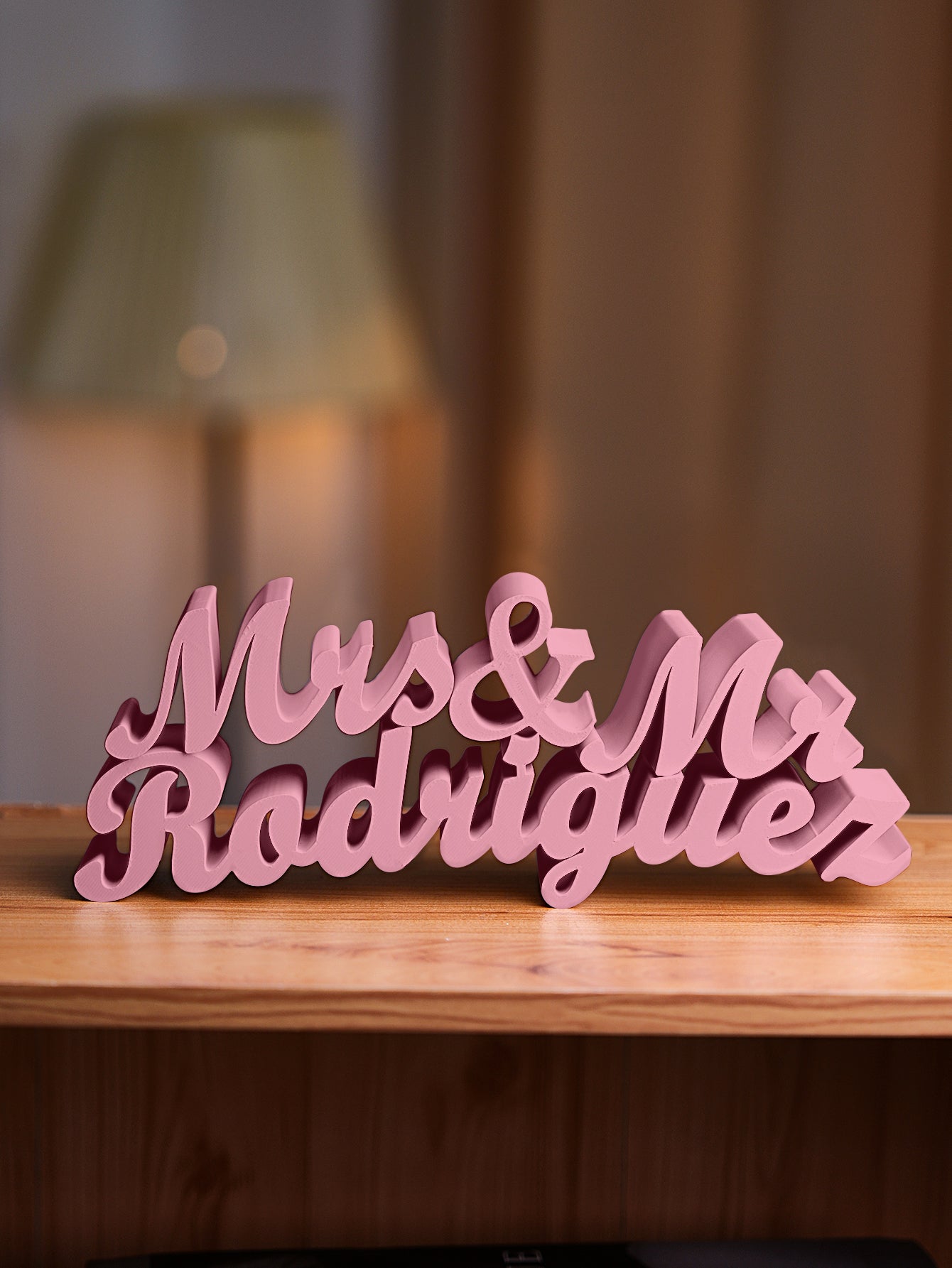 Personalized 3D Print Last Name Sign Custom Wedding Family Name Sign Wedding Tabletop Centerpieces for Wedding and Home