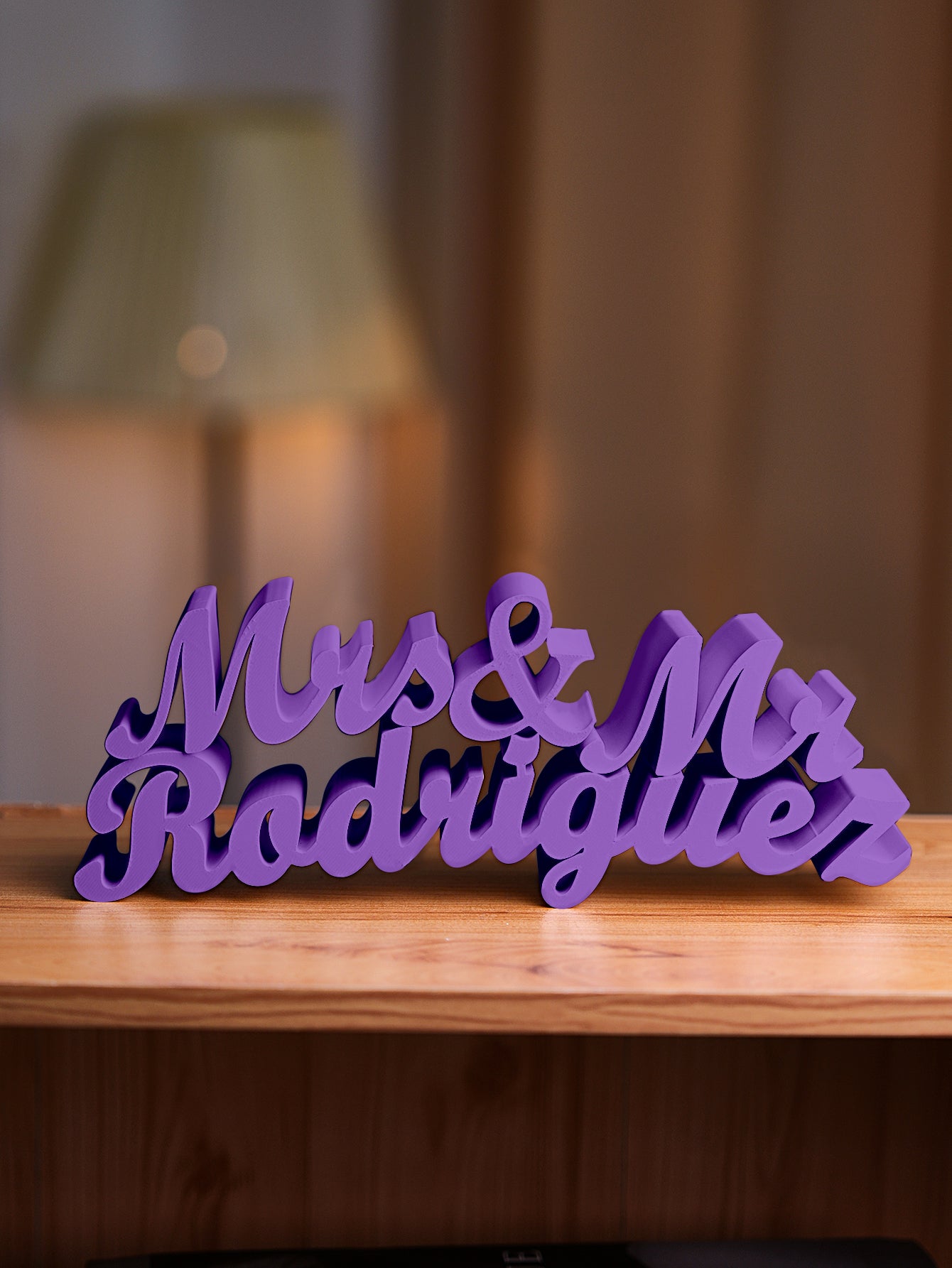 Personalized 3D Print Last Name Sign Custom Wedding Family Name Sign Wedding Tabletop Centerpieces for Wedding and Home
