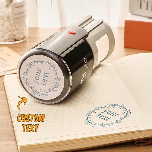Personalized Vine Border Self Inking Stamp for Wedding - 5 Color Options