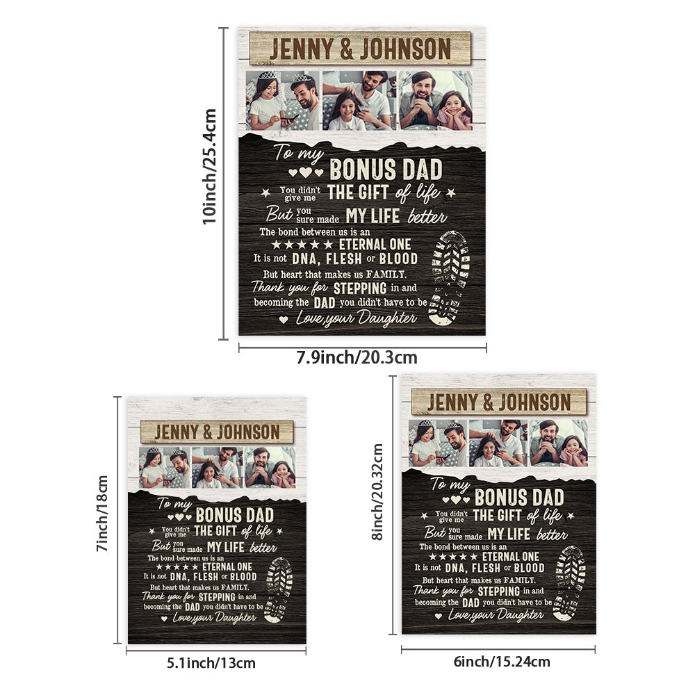 Personalized Desktop Picture Frame Custom Bonus Dad Sign Father's Day Gift