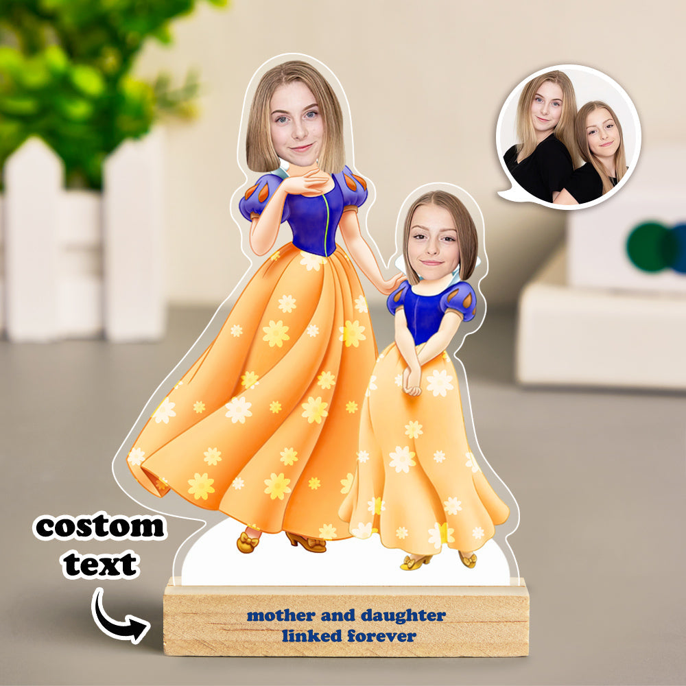 Personalized Face MiniMe Plaque Princess Mother and Daughter Desk Decor Gifts for Mom