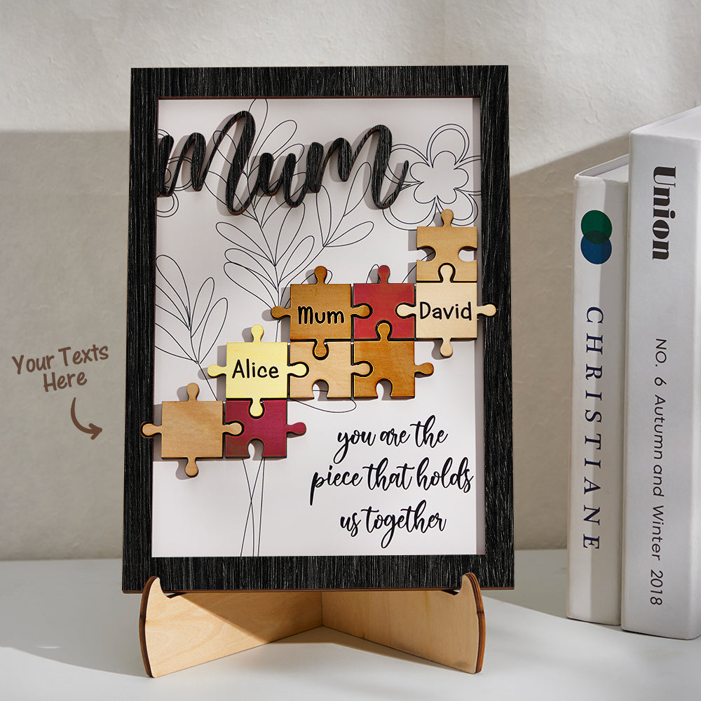 Custom Name Puzzle Ornament Creative Wooden Gifts for Mom