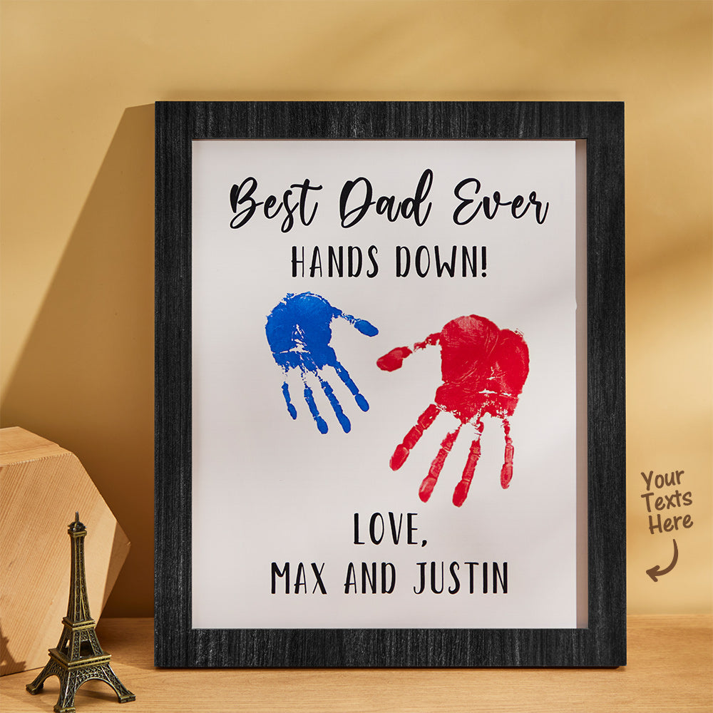 Custom Engraved Ornament Creative Handprint Best Dad Ever Father's Day Gifts