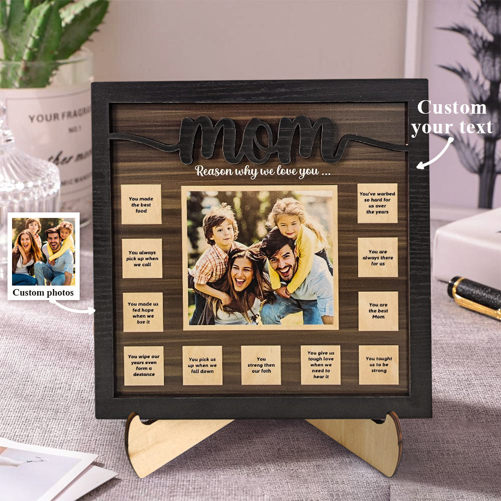 Personalized Wooden Ornament 12 Reasons Why We Love You Plaque Unique Gift for Mom