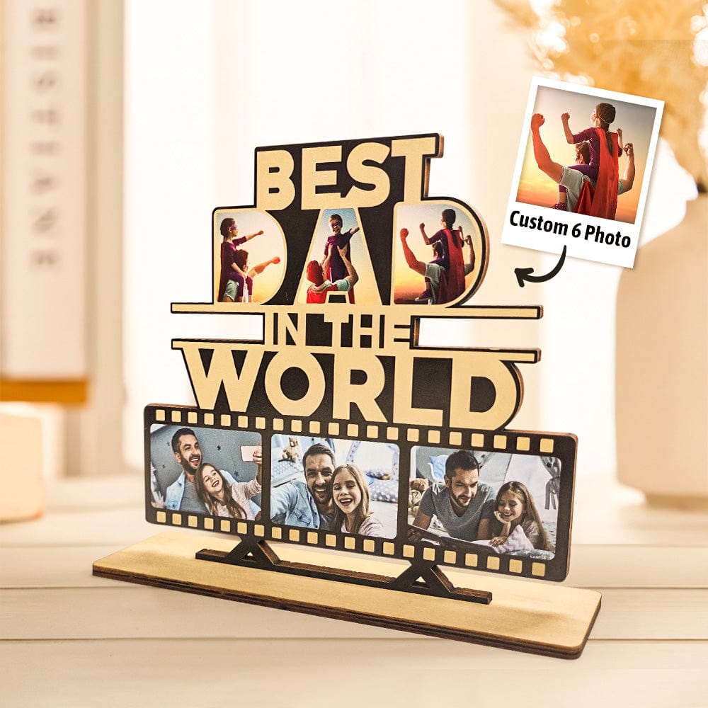 Custom Photo Ornament Personalized The Best Dad Wooden Plaque
