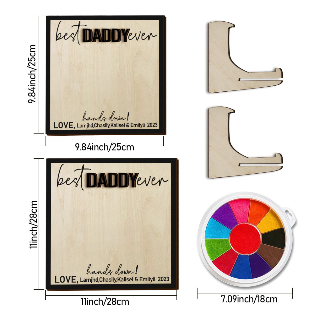 Custom Wooden Handprint Sign Personalized Father's Day DIY Hands Down Plaque Gifts