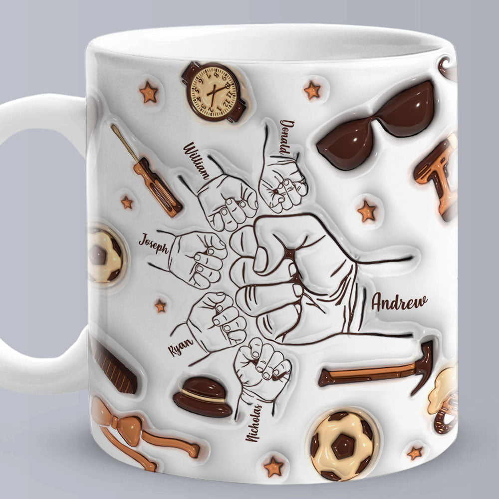 Personalized Fist Bump Mug for Papa or Grandpa - Perfect Father's Day Gift