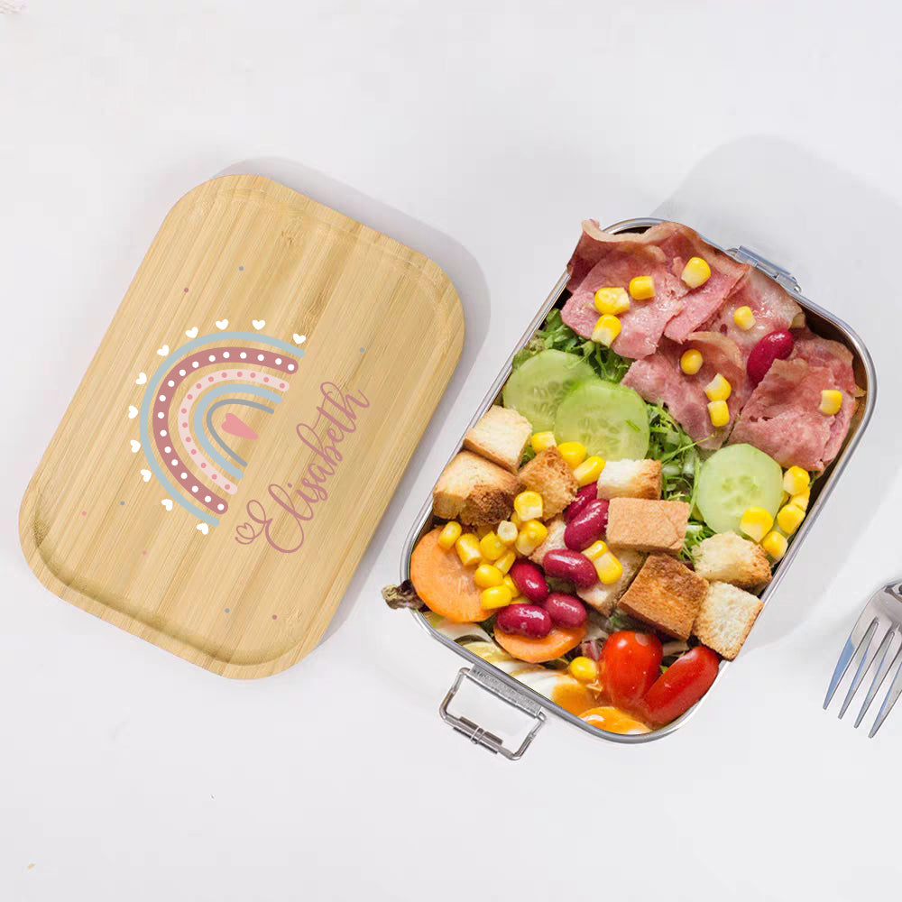 Personalized Lunch Box for Children Custom Stainless Steel Lunch Box with Name Back to School Gift for