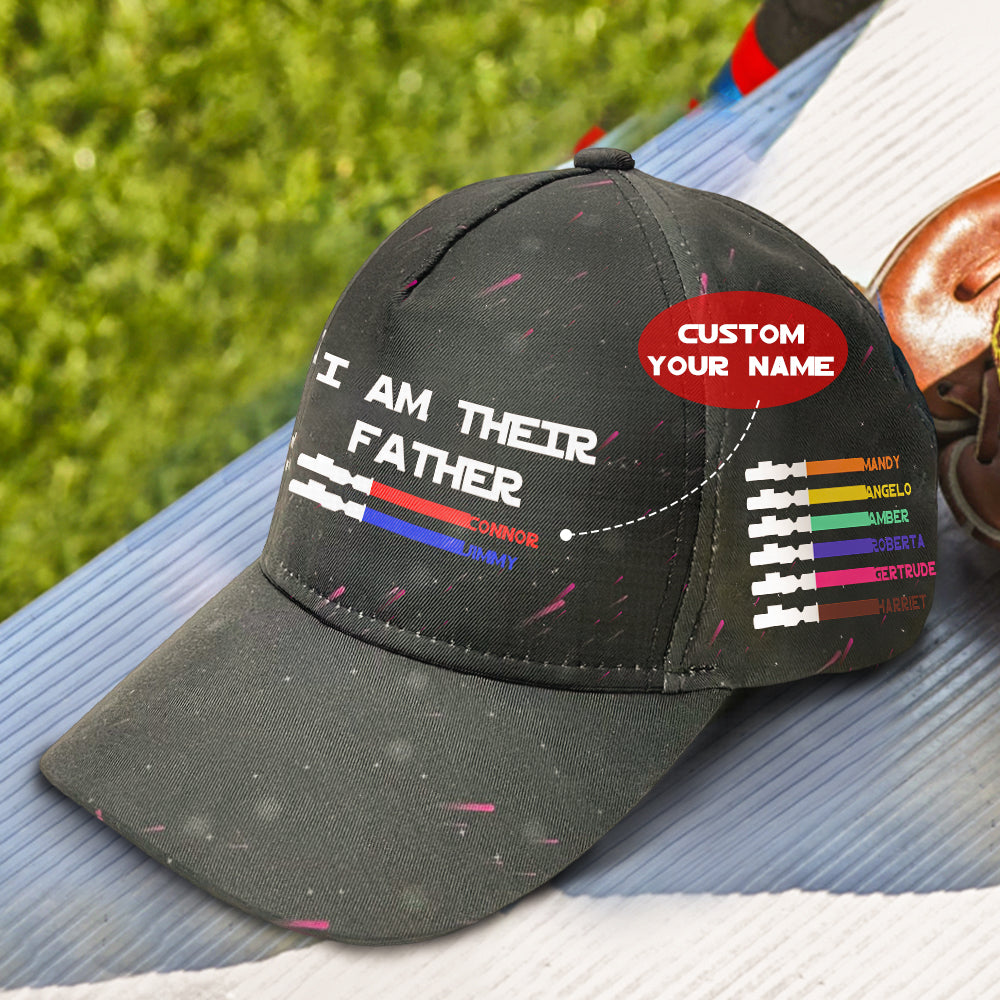 Personalized Light Saber I Am Their Father Starry Sky Baseball Cap Gift for Father