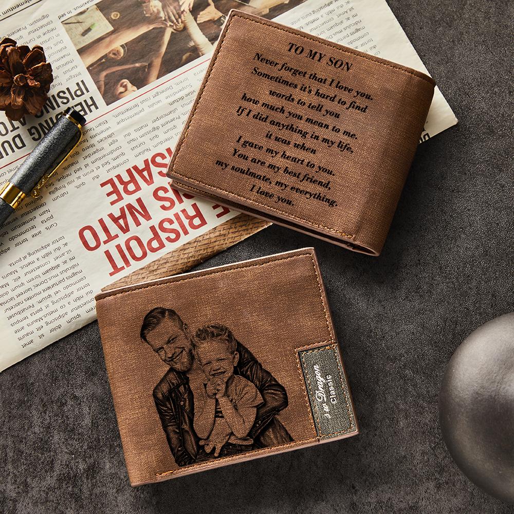 Gift for Dad To My Dad Personalized Photo Wallet Leather Wallet Engraved Wallet Gift For Him To My Son
