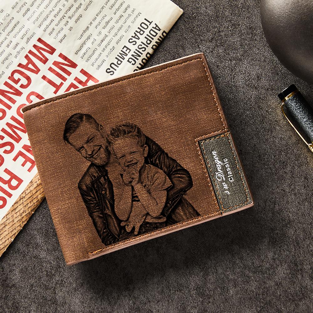 Gift for Dad To My Dad Personalized Photo Wallet Leather Wallet Engraved Wallet Gift For Him To My Son