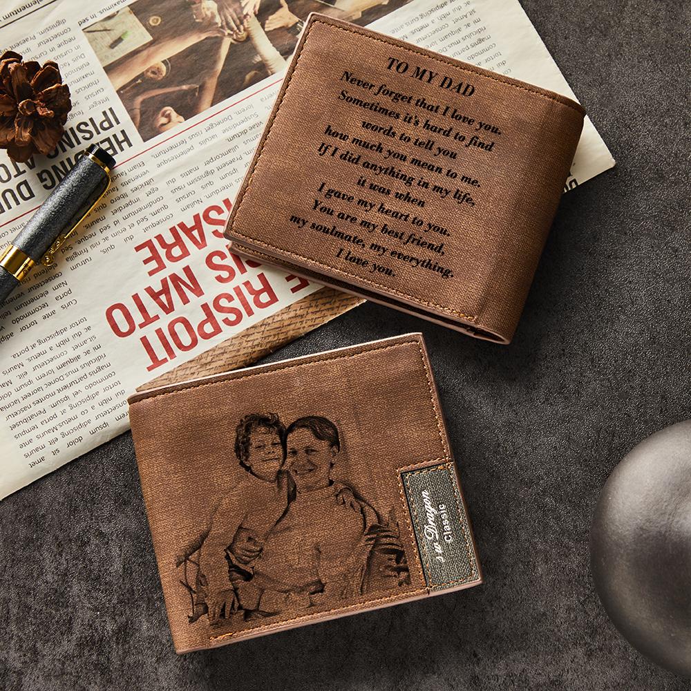 Gift for Dad To My Dad Personalized Photo Wallet Leather Wallet Engraved Wallet Gift For Him To My Son