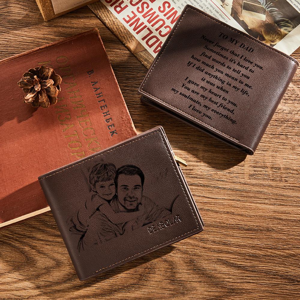 Gift for Dad To My Dad Personalized Photo Wallet Leather Wallet Engraved Wallet Gift For Him To My Son