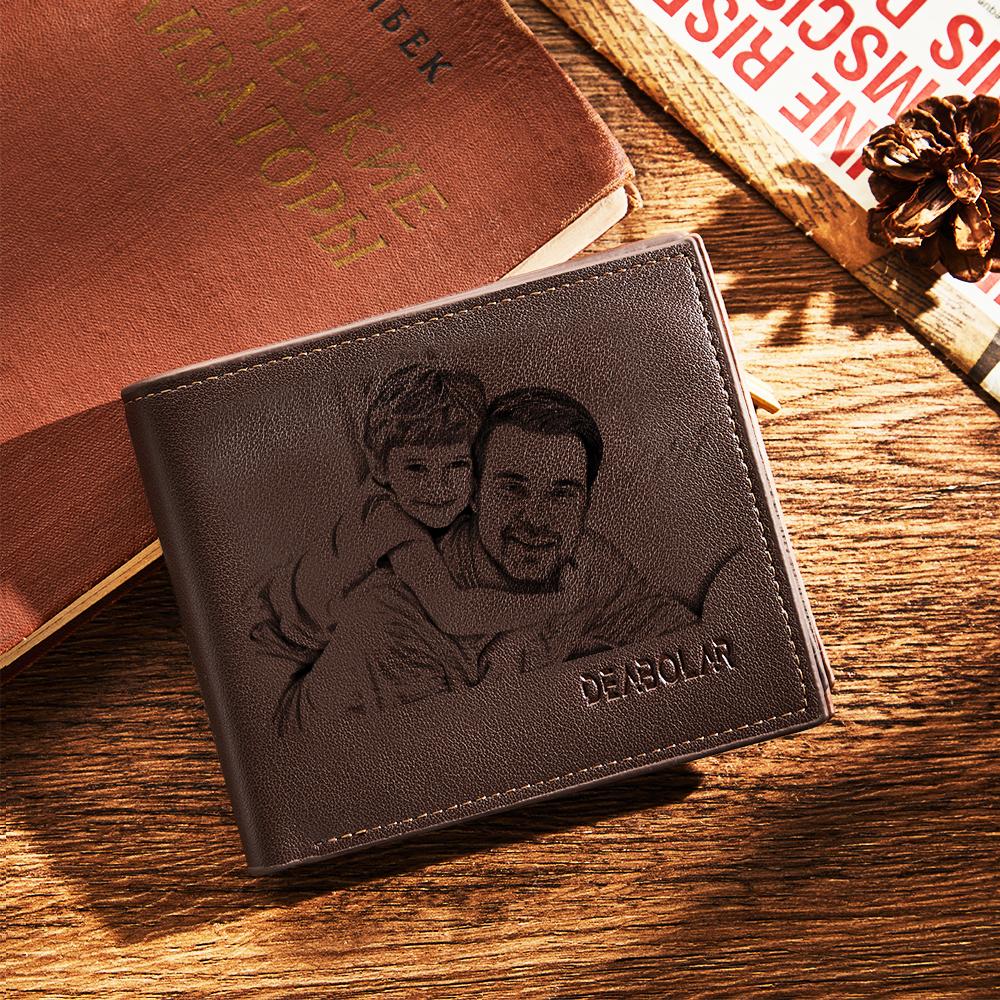 Gift for Dad To My Dad Personalized Photo Wallet Leather Wallet Engraved Wallet Gift For Him To My Son