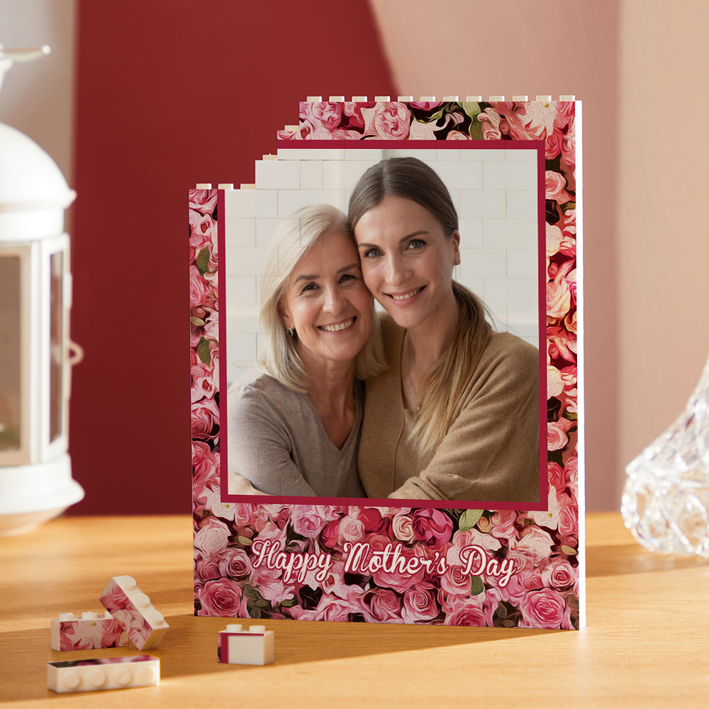 Custom Building Block Puzzle Vertical Building Photo Brick Happy Mother's Day