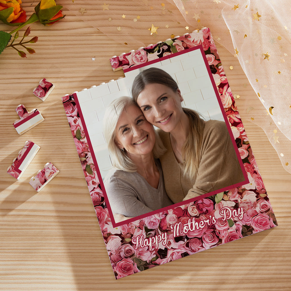 Custom Building Block Puzzle Vertical Building Photo Brick Happy Mother's Day