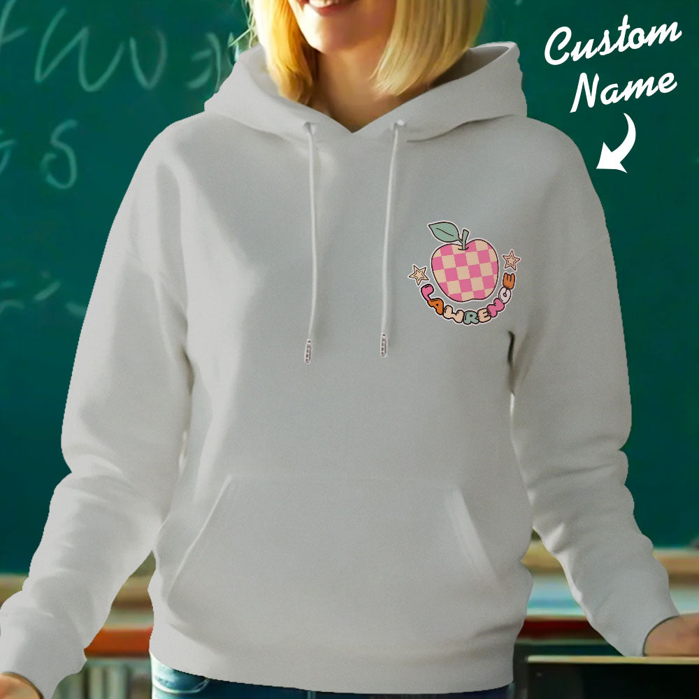 Personalized In My Teacher Era Hooded Sweatshirt Teacher Custom Name Hooded Sweatshirt Back to School