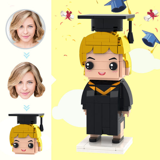 Graduation Gifts Custom Head Brick Figures Personalized Bachelor of Engineering Uniform Brick Figures