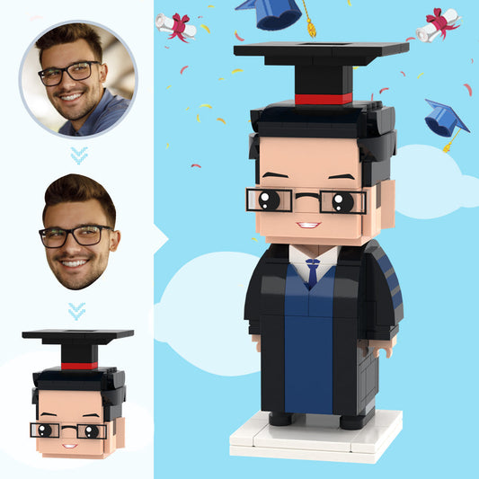 Graduation Gifts Custom Head Brick Figures Personalized Bachelor's Degree Uniform Brick Figures Small