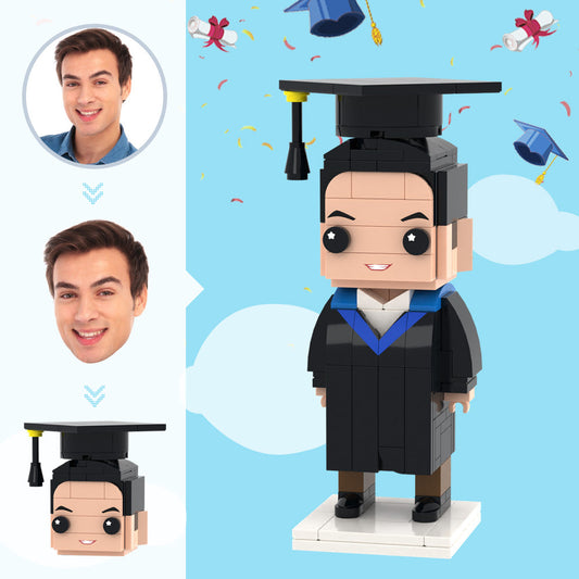 Graduation Gifts for Him Custom Head Brick Figures Personalized Graduation Dress Brick Figures Small