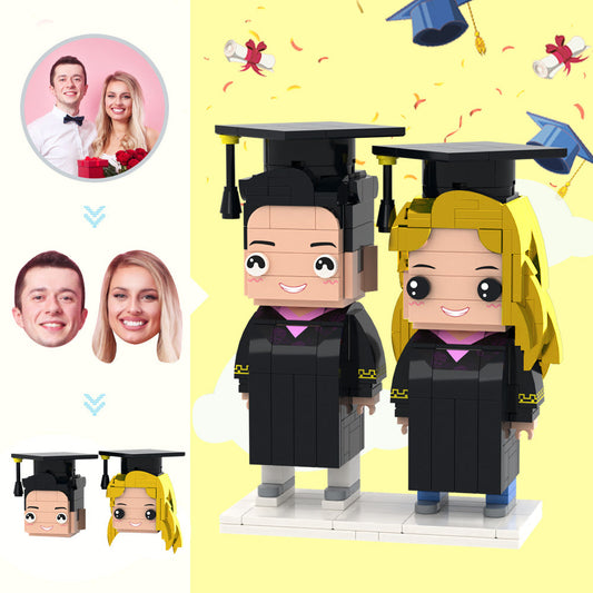 Graduation Gifts Customizable Head 2 People Custom Graduation Dress Brick Figures Small Particle Block