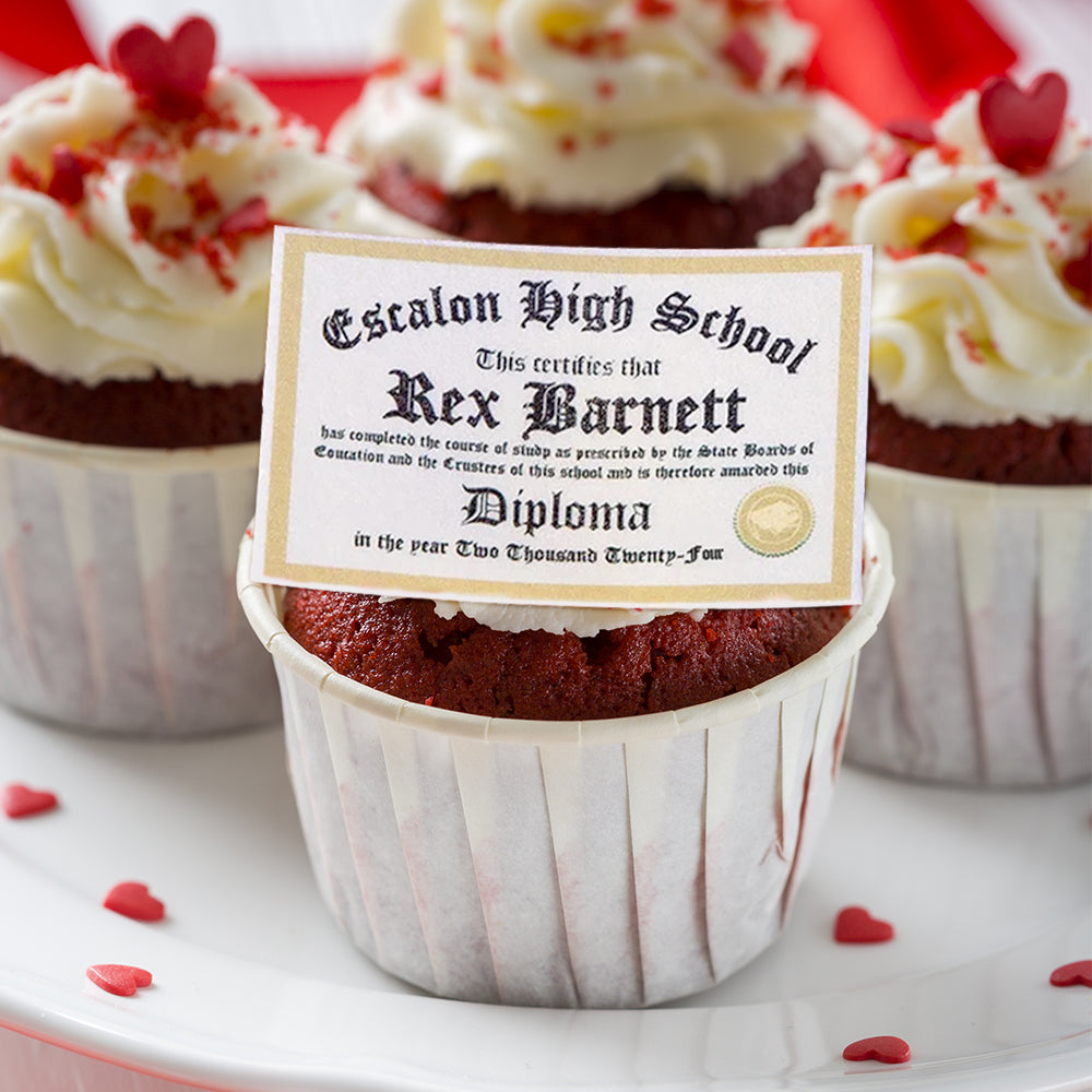 Personalized Edible Graduation Diplomas Cupcake Toppers Graduation Party Cookie Cake Decoration Gift