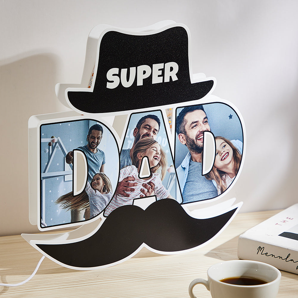 Custom Photo Night Light Funny Beard Father's Day Gifts