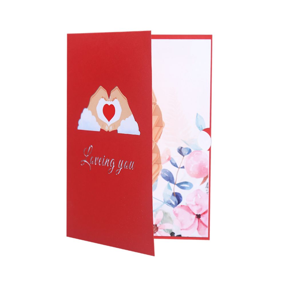 3D Creative Valentine's Day Wedding Pop Up Card Love In Hand Palm Pop Up Greeting Card