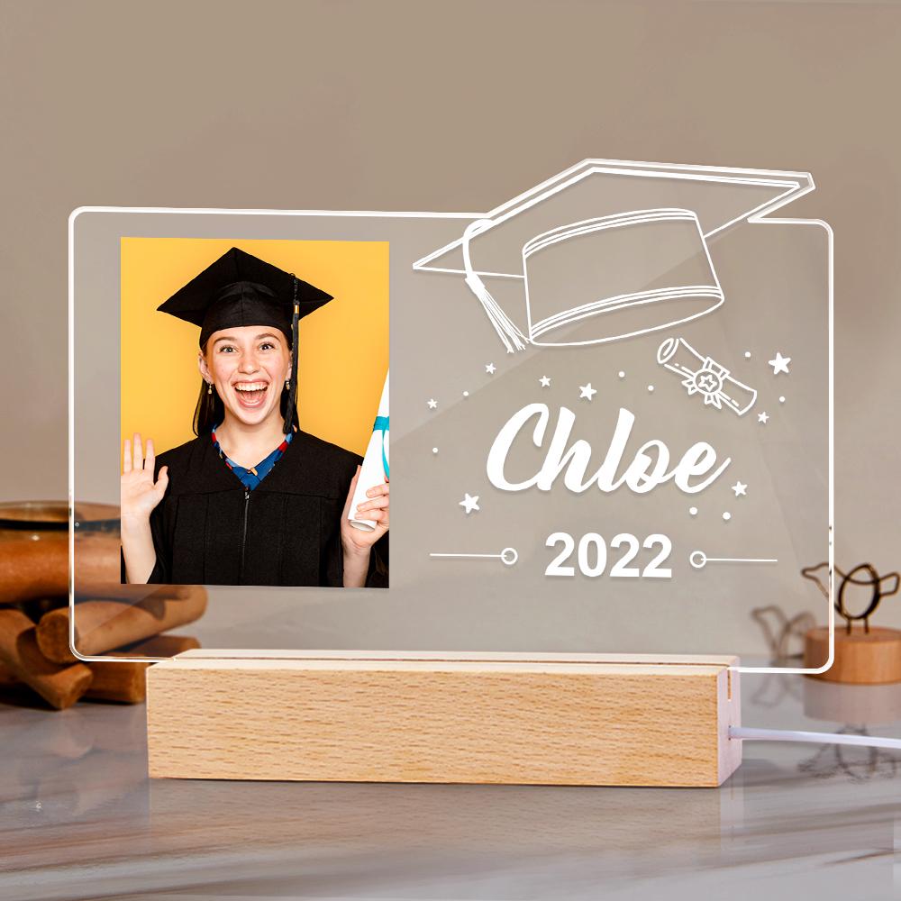 Custom Graduation Gifts Personalized Photo Night Light 3d Illusion Night Lamp Graduation Cap Led Lamp