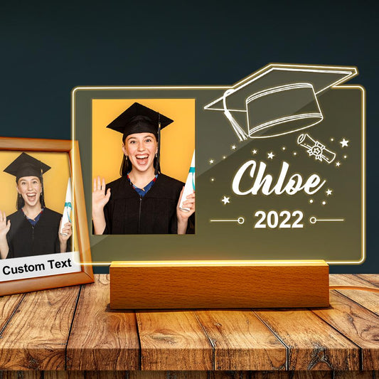 Custom Graduation Gifts Personalized Photo Night Light 3d Illusion Night Lamp Graduation Cap Led Lamp