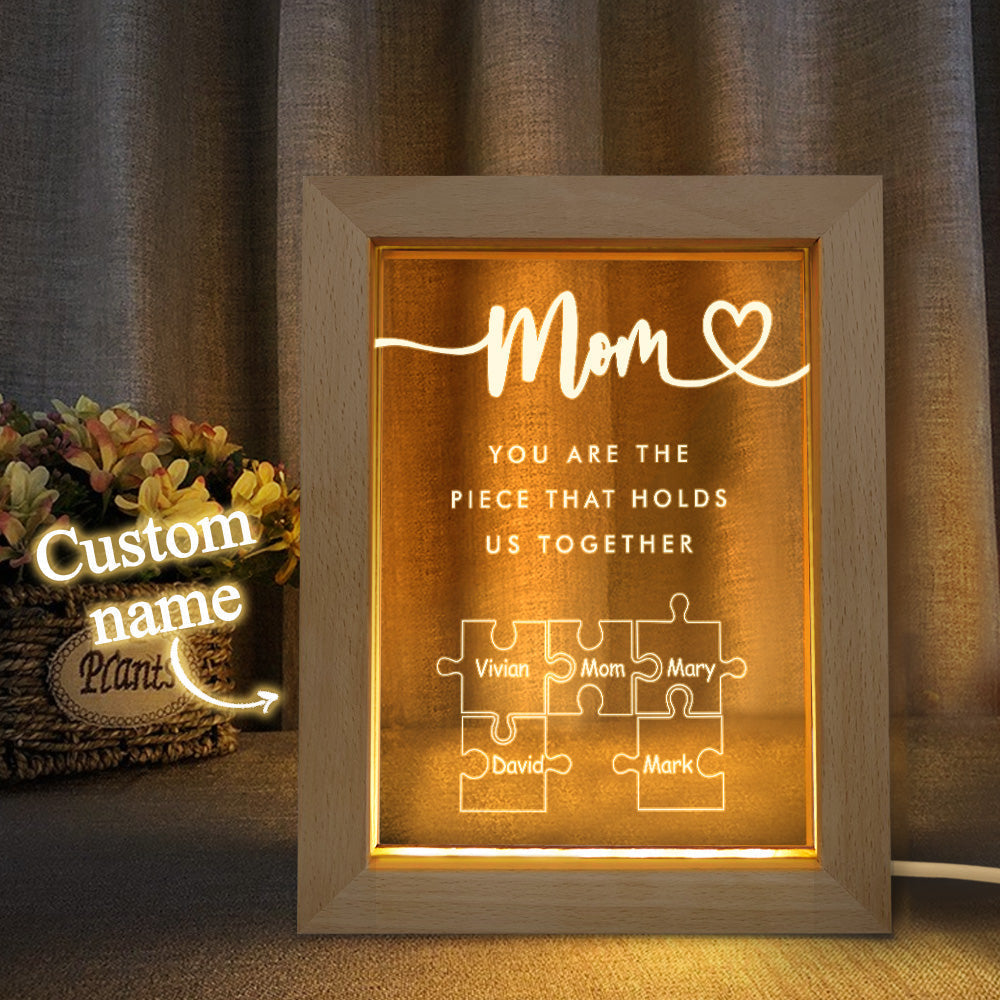 Personalized Mom You Are the Piece that Holds Us Together Acrylic Night Light for Mom