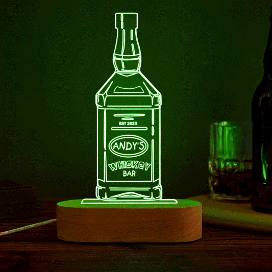 Personalized  Liquor Night Light 7 Colors Acrylic Wine 3D Lamp Father's Day Gifts