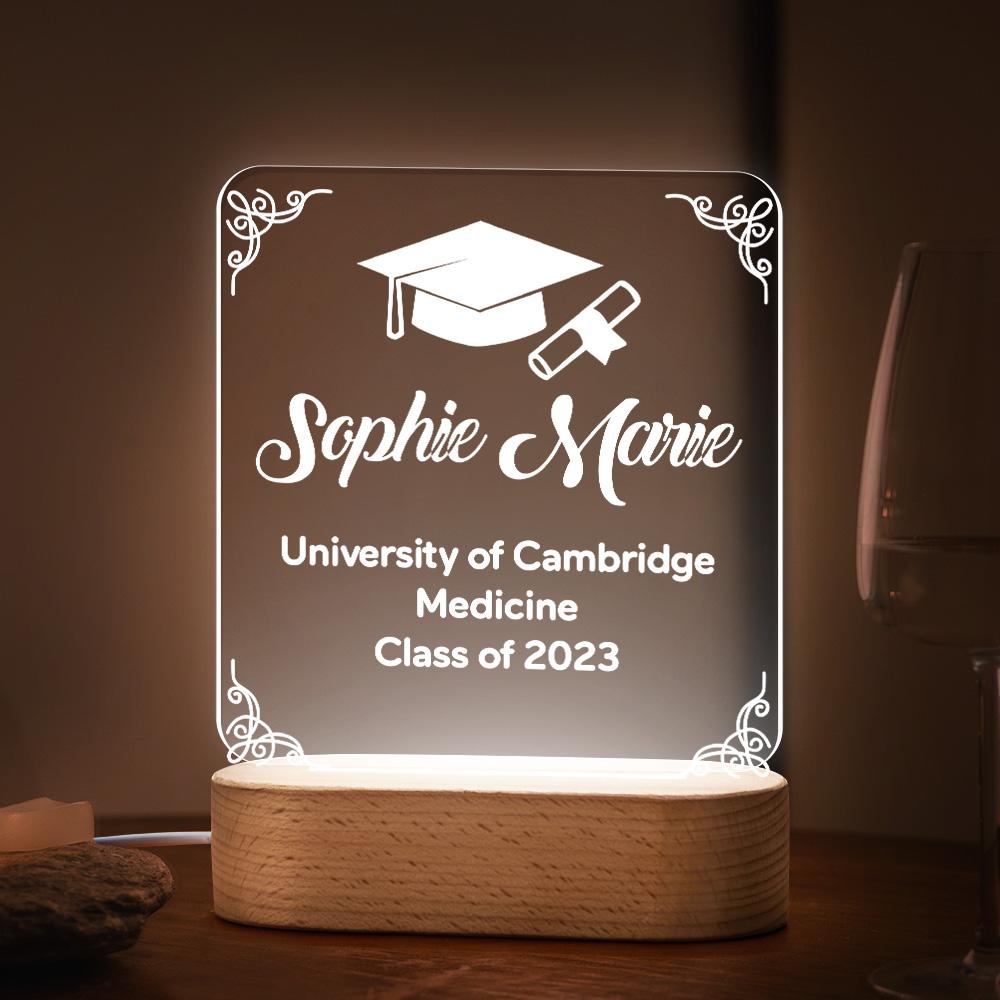 Custom Text Graduation Lamp Square For Friend