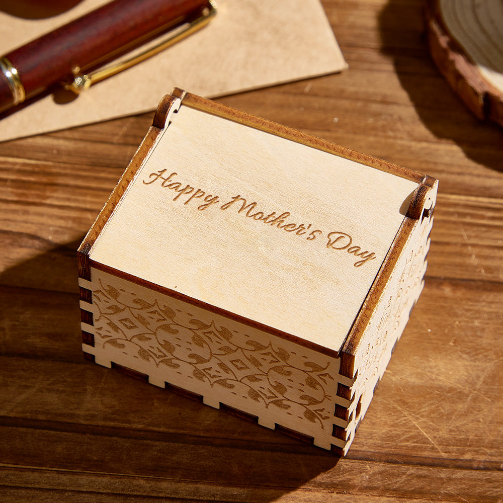 Personalized Wooden Photo Music Box Custom Mother and Daughter Music Box Gift for Mother