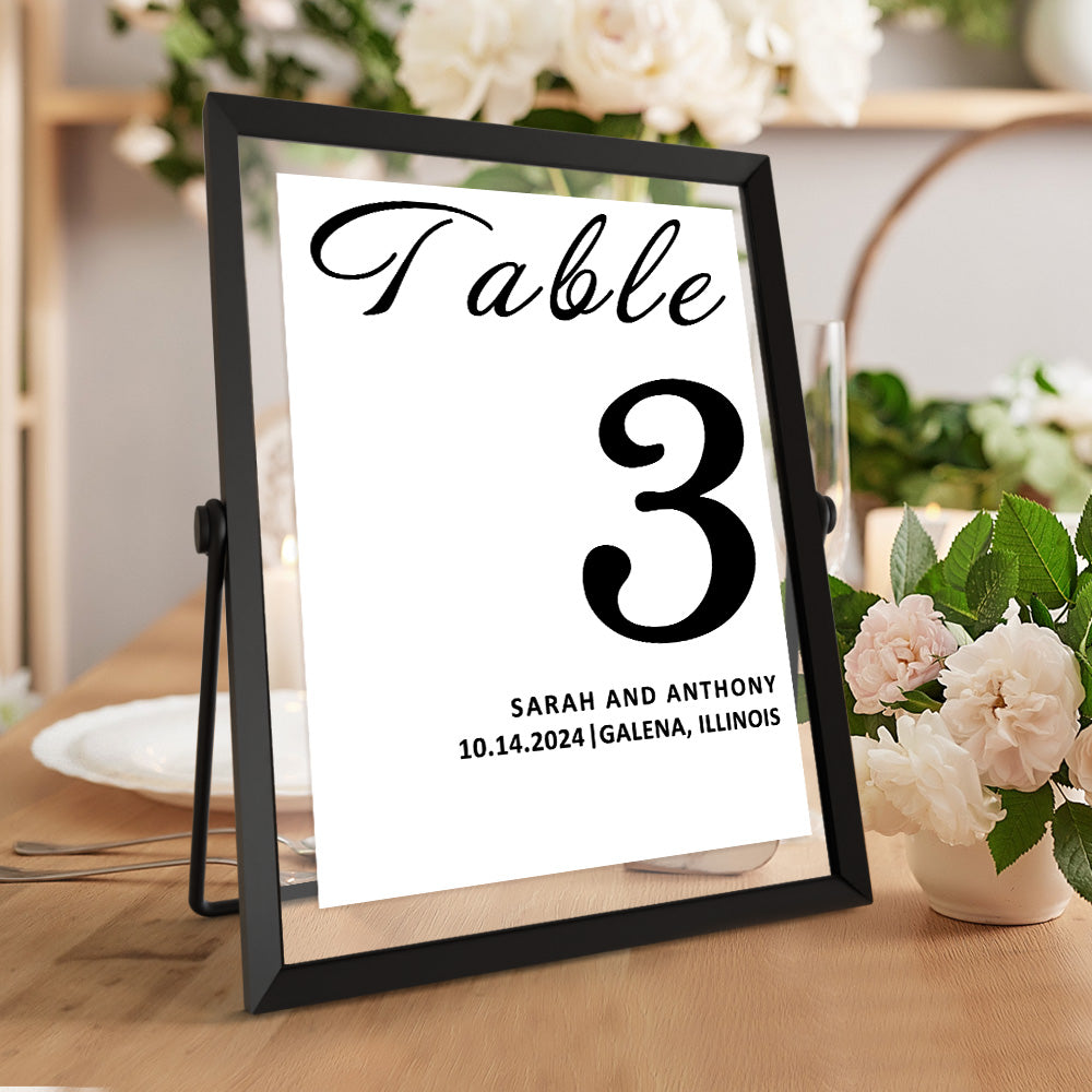 Personalized Minimalist Wedding Table Numbers Modern Table Numbers Reception Table Numbers Gift for Wedding