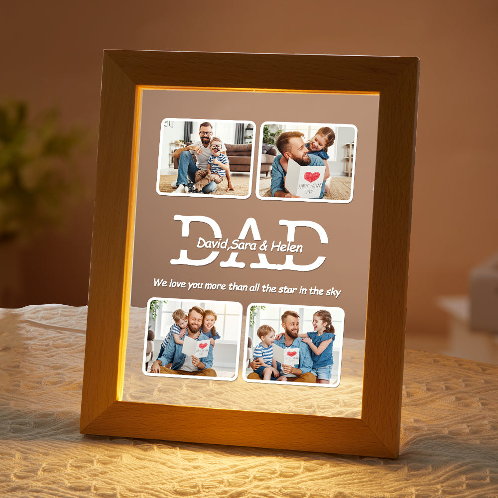 Personalized Photo Night Light with Name We Love You More Than All the Star In the Sky for Dad