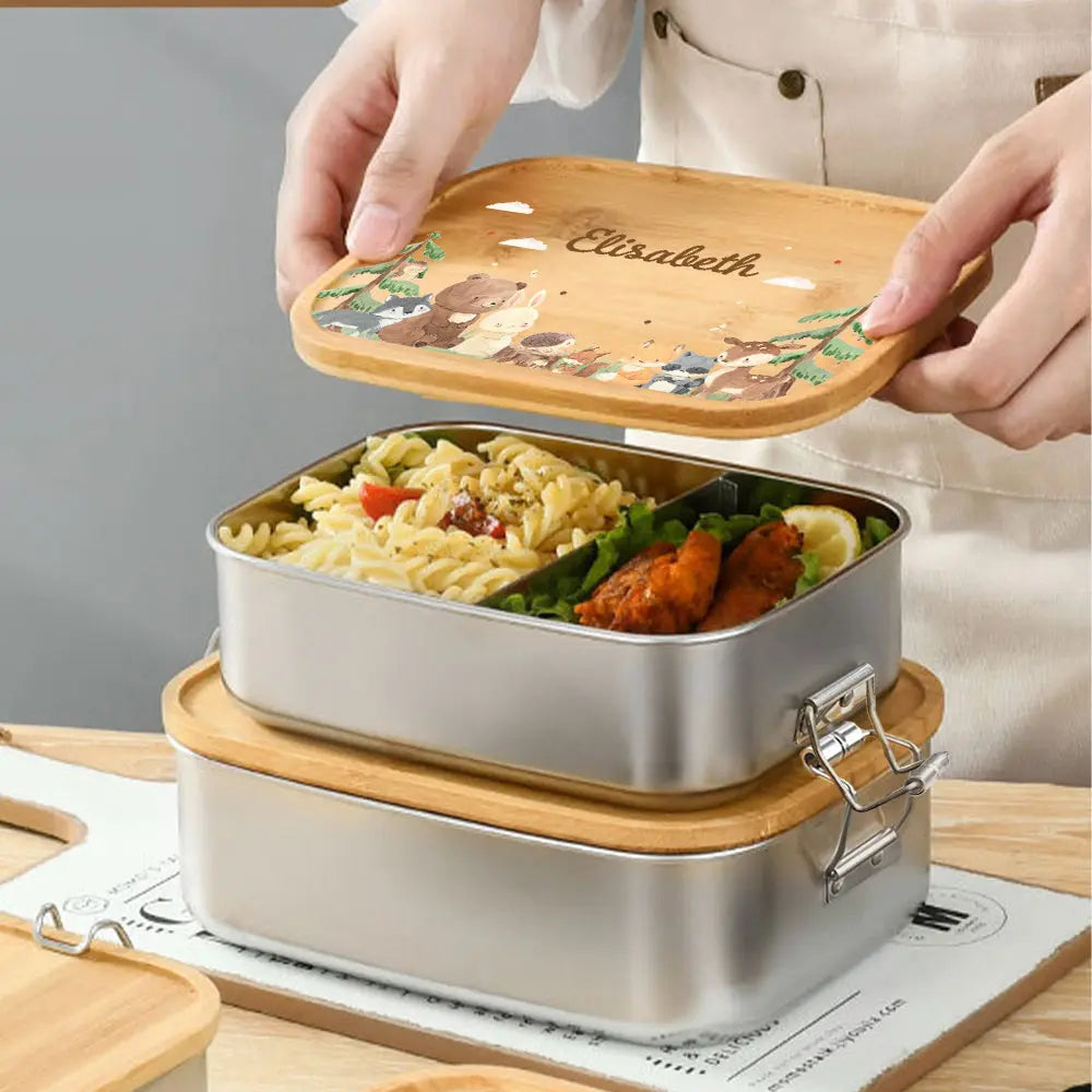 Personalized Lunch Box for Children Custom Stainless Steel Lunch Box with Name Back to School Gift for