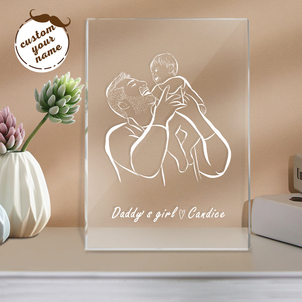 Daddy's Girl Desk Lamp Personalized Name Night Light Father's Day Gift