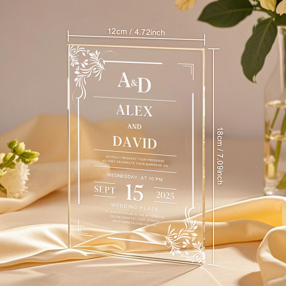 Personalized Acrylic Wedding Invitation Party Invitations